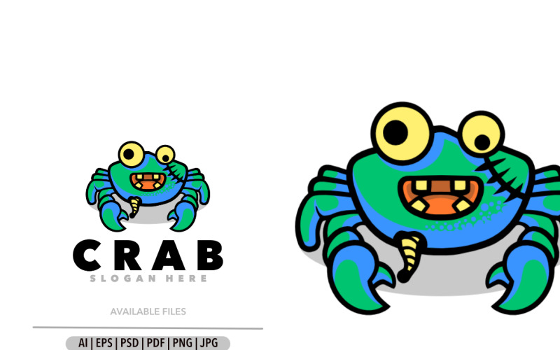 Cute crab zombie mascot logo Logo Template