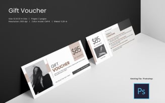 Fashion Gift Voucher. Gift Certificate Template. Adobe Photoshop