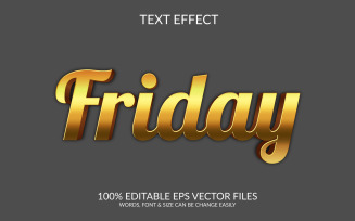 Friday Editable Vector Eps Text Effect Design