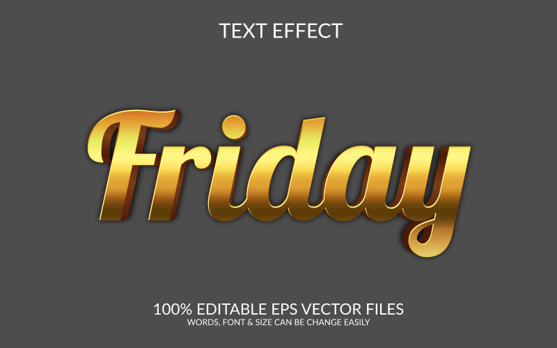Friday Editable Vector Eps Text Effect Design Illustration
