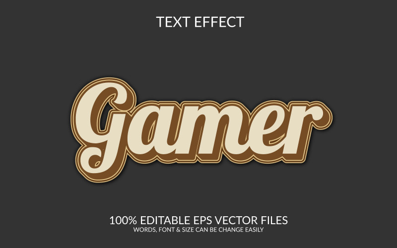 Gamer editable 3d text effect design Illustration