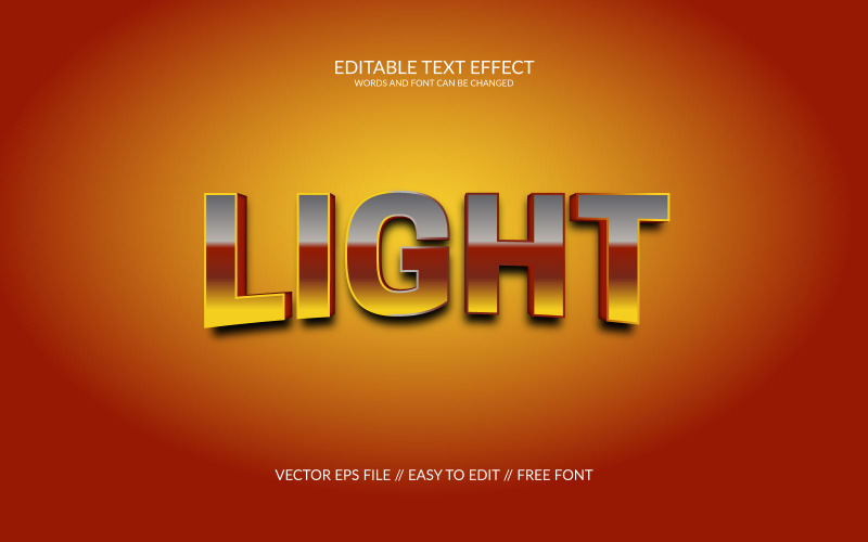 Light Editable Vector Eps Text Effect Design Illustration