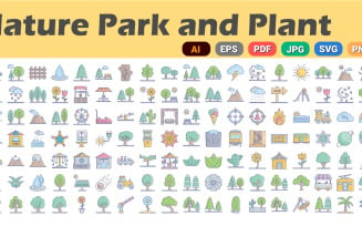 Nature Parks and Plants Icons Pack | AI | SVG | EPS