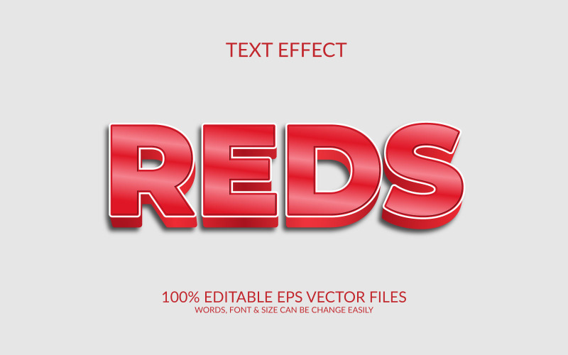 Red fully editable vector 3d text effect template Illustration