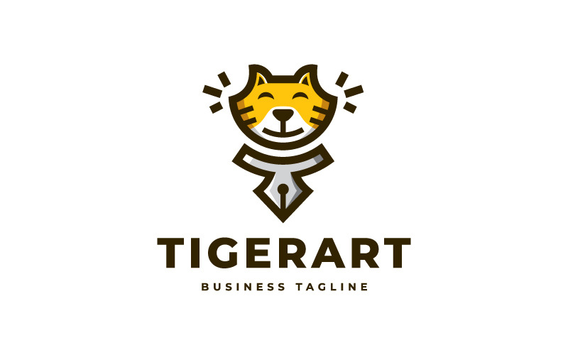 Creative Tiger Art Logo Template