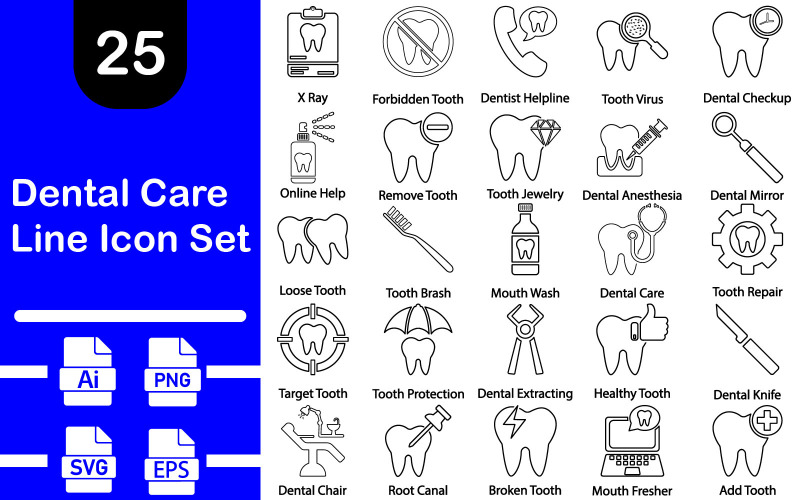 Dental Care Icon Pack Template Icon Set