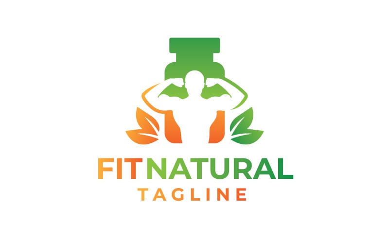 Fit Natural Logo, Fitness Logo, Supplement Logo Logo Template