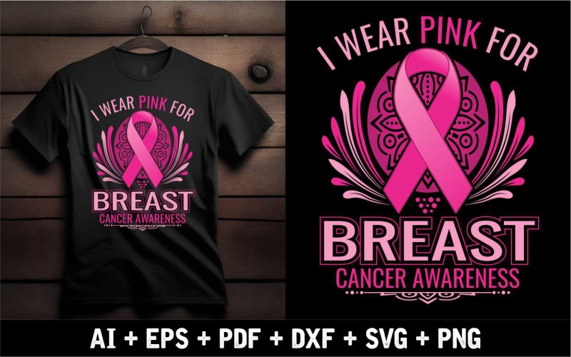 I Wear Pink for Breast Cancer Awareness T-shirt