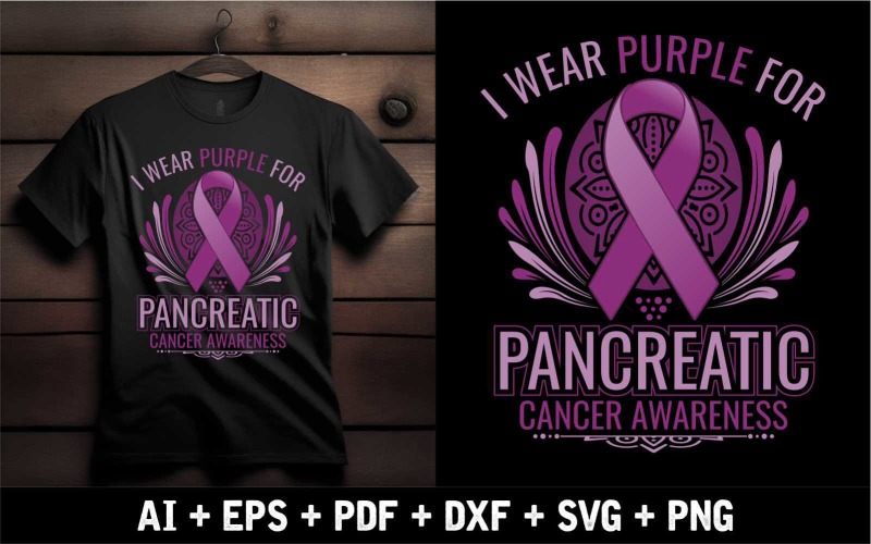 I Wear Purple for Pancreatic Cancer Awareness T-shirt