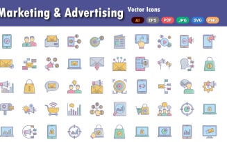 Marketing & Advertising Icons Pack | AI |SVG | EPS