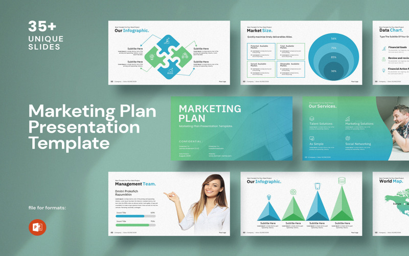 Marketing Plan Presentation PowePoint Template PowerPoint Template