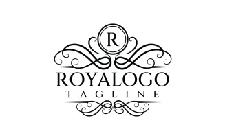 Royal Logo Design, Swirl Frame Logo, Initial Logo