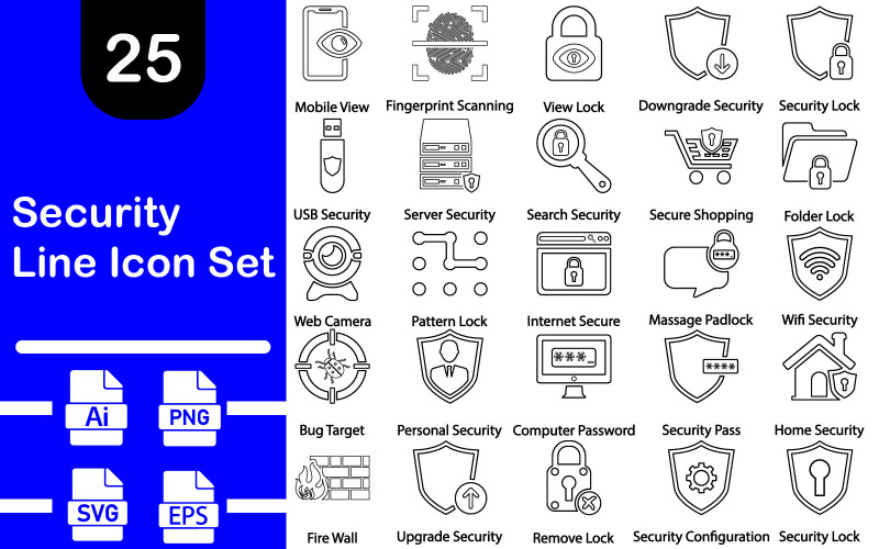 Security Outline Icon Pack Icon Set