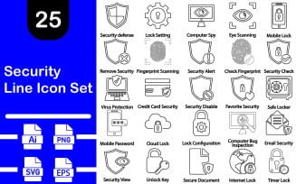 Security Outline Icon Set