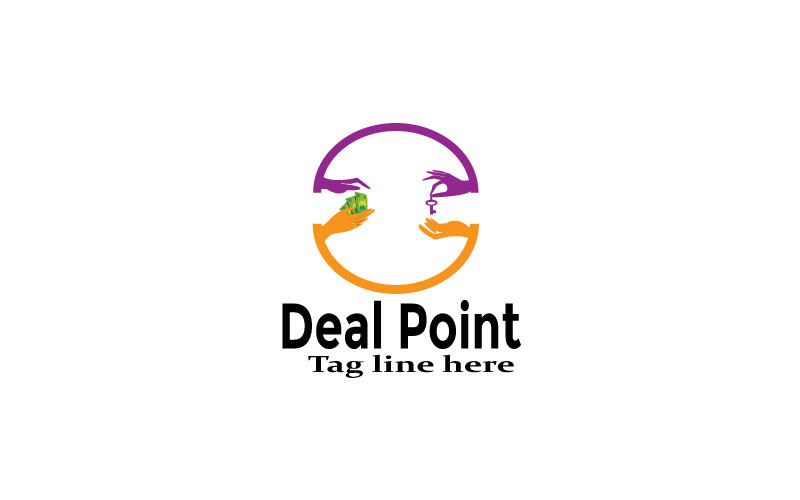 Deal Point logo and metting people place Logo Template