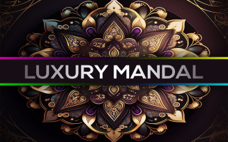 Gold and Purple Luxury Mandala Background