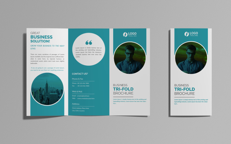 Modern Tri-Fold Brochure Template Design Corporate Identity