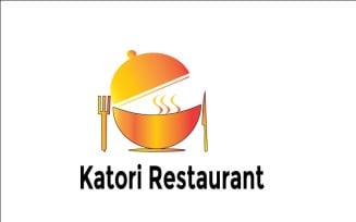 Restaurant logo with katori shape