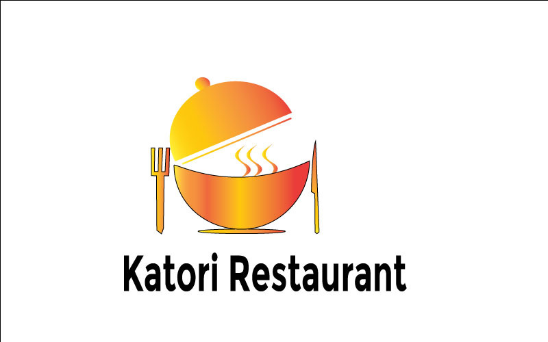 Restaurant logo with katori shape Logo Template
