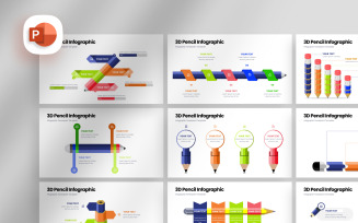 3D Pencil Infographic Presentation Template
