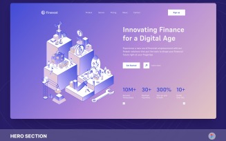 Finevest - Fintech Investment Hero Section Figma Template