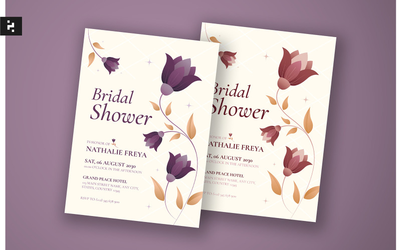 Floral Bridal Shower Invitation Corporate Identity