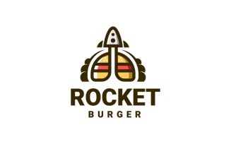 Space Rocket Burger Logo Template