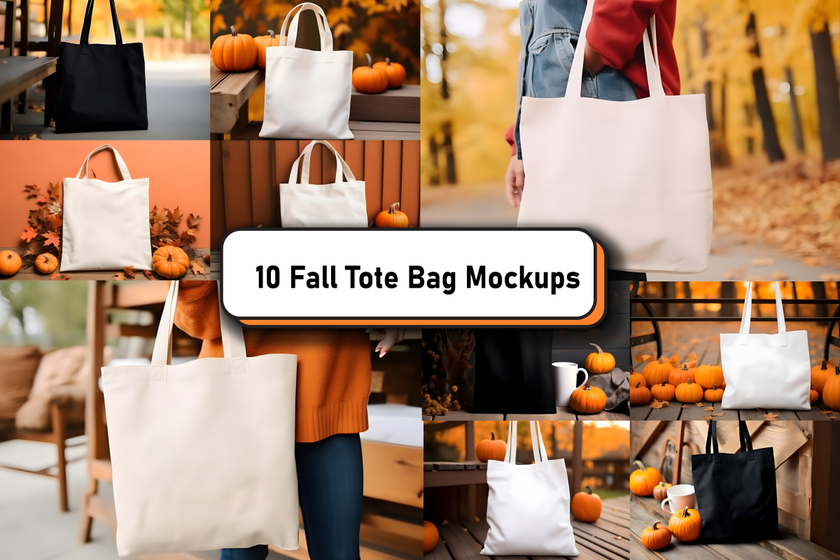 Fall Autumn Tote Bag Mockup Bundle