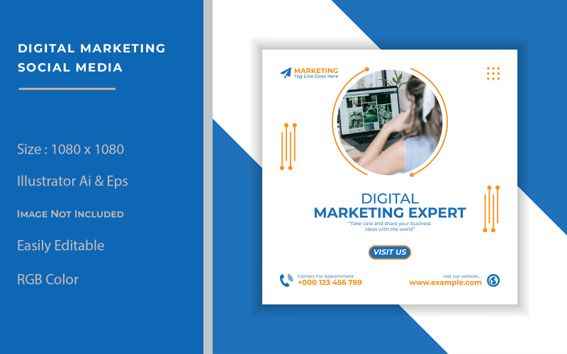 A digital marketing social media post template by Social Media