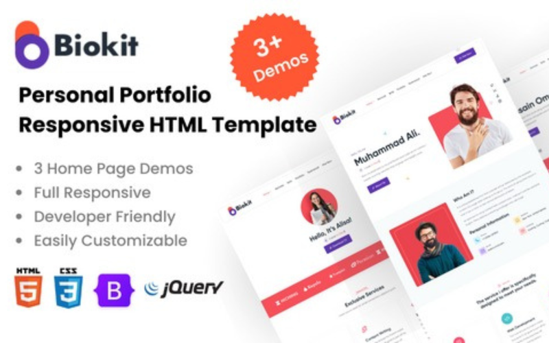 Biokit - Personal Portfolio Resume HTML Template Landing Page Template