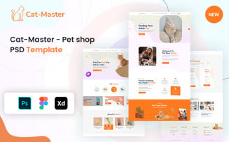 Cat-Master Cat Shope PSD Template