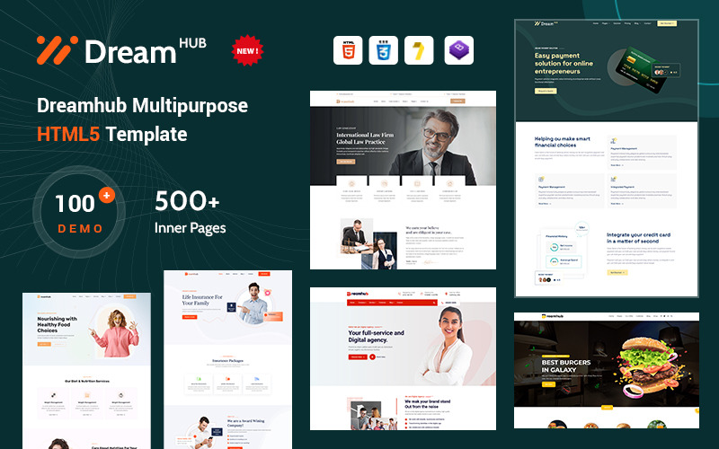 Dreamhub - The Biggest Multipurpose HTML5 Template Website Template