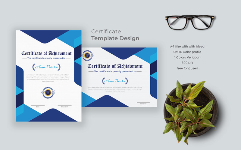 Elegant professional certificate with beautiful colors Certificate Template