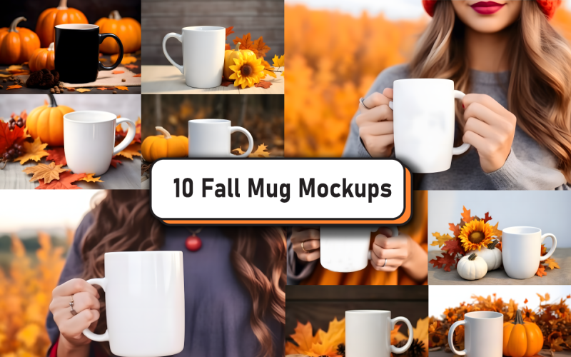 Fall Autumn Mug Mockup Bundle Product Mockup