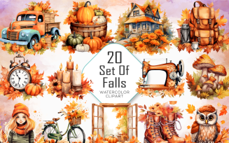 Fall Season Sublimation Clipart Bundle