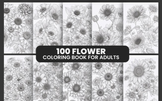 Flowers Adult Coloring Book for Kdp