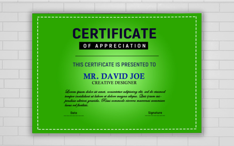 Green academy Completion Design Template Certificate Template