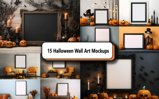 Halloween Interior Wall Art Mockup Bundle