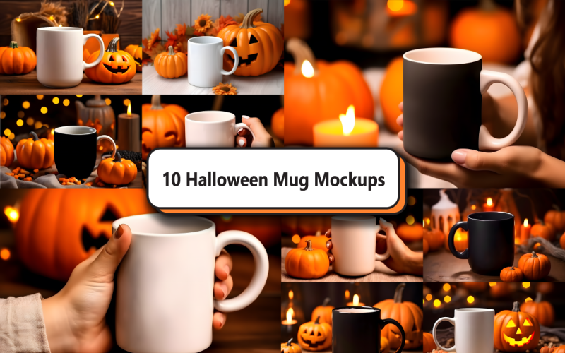 Halloween Mug Mockup Bundle Product Mockup