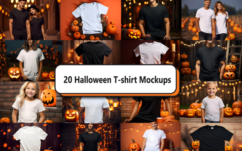 Halloween T-shirt Mockup Bundle Product Mockup