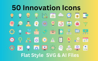 Innovation Icon Set 50 Flat Icons - SVG And AI Files