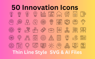 Innovation Icon Set 50 Outline Icons - SVG And AI Files