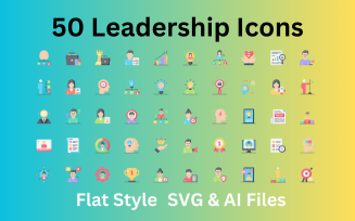 Leadership Icon Set 50 Flat Icons - SVG And AI Files
