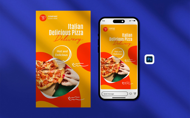 PSD Instagram Story Template - Instagram stories pizza Template Social Media