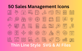 Sales Management Icon Set 50 Outline Icons - SVG And AI Files