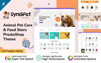 Syndipet - Animal Pet Care and Pet Food Store PrestaShop Theme