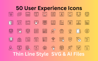 User Experience Icon Set 50 Outline Icons - SVG And AI Files