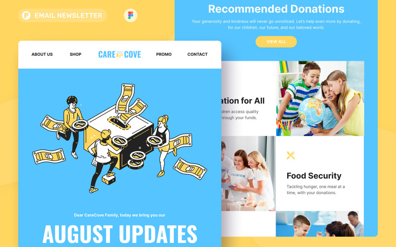 CareCove - Charity Email Newsletter UI Element
