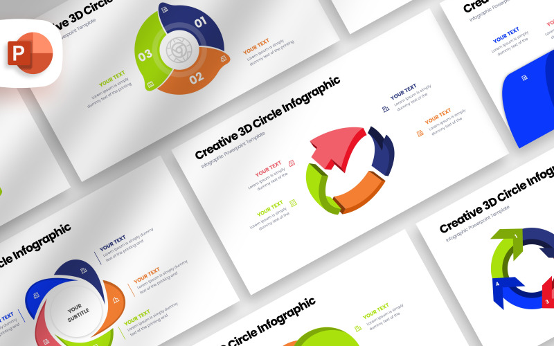 Creative 3D Circle Infographic Presentation Template PowerPoint Template