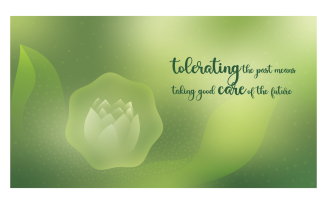 Inspirational Background 14400x8100px In Green Color Scheme With Message About Tolerance